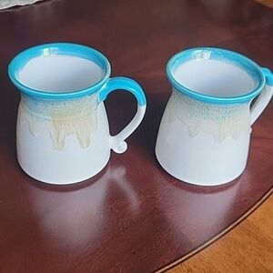 Roscher stoneware handmade artisian mugs x2